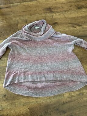 American Eagle Outfitters Pink Heather Cowl Neck Sweater